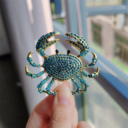 Full diamond crab brooch female niche high-end pin suit accessory