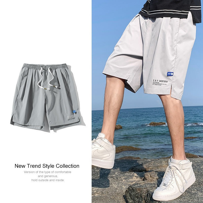 Ice Silk Shorts Mens Summer Thin Outwear Quick Drying Casual Pants Mens Five Point Trend Beach Basketball Sports Pants