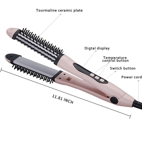 3 In 1 Professional Hair Straightener Salon Curler Curling Brush