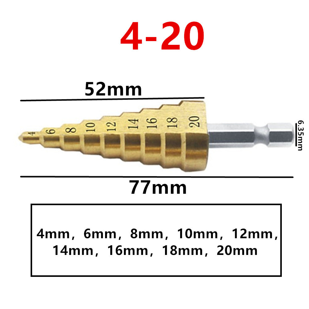 Straight Groove Step Drill Bit Metal Hole Cutter Core Drilling Tools Set