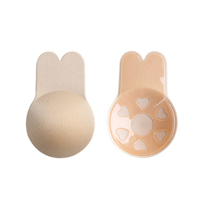 1 Pair Nipple Cover Women Bunny Ears Invisible Strapless Silicone Self-Adhesive Bras