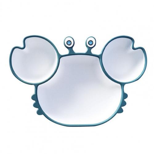 Silicone Cartoon Crab Plate Sucker Tableware For Baby Dinner Plate Infant