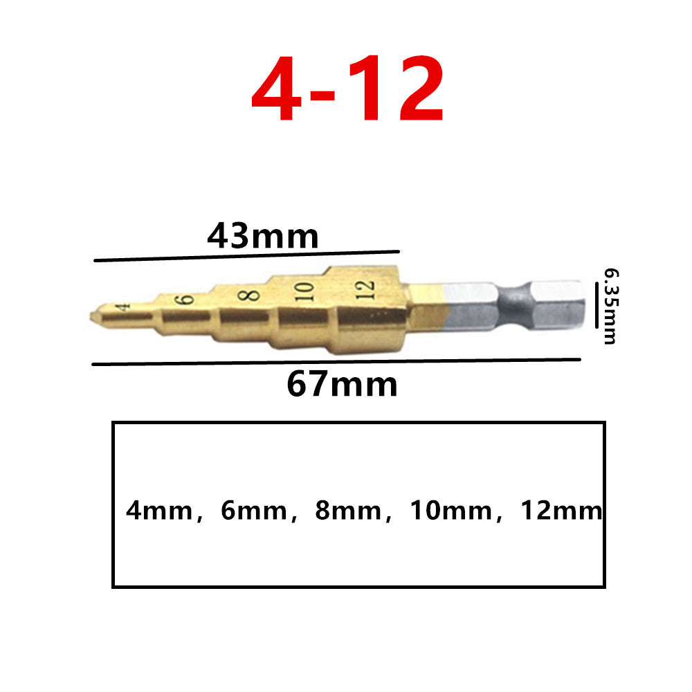 Straight Groove Step Drill Bit Metal Hole Cutter Core Drilling Tools Set