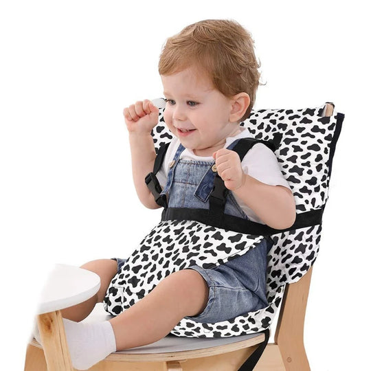 Portable Baby High Chair Safe Washable Cloth Harness for Infant Toddler Feeding