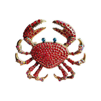 Full diamond crab brooch female niche high-end pin suit accessory