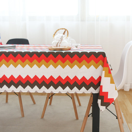 Colorful Stripe Print Home Dining Table Cloth Table Cover