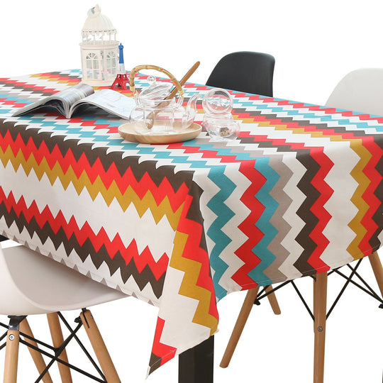 Colorful Stripe Print Home Dining Table Cloth Table Cover