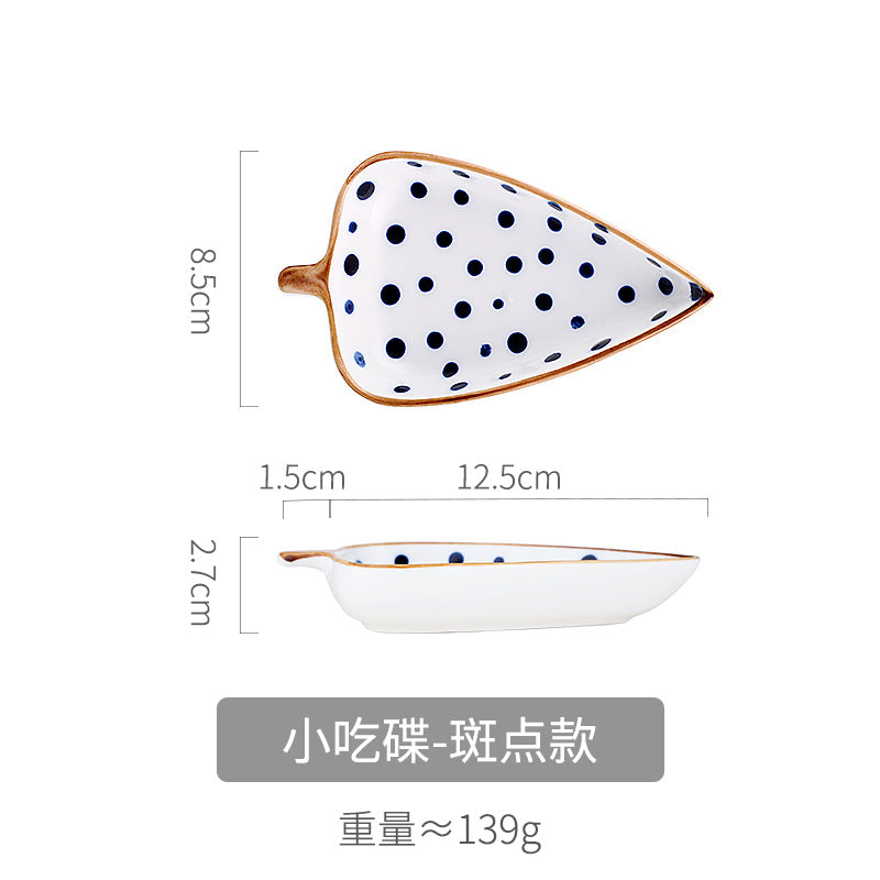 Creative Leaf Shape Seasoning Bowl Ceramic Snack Dish