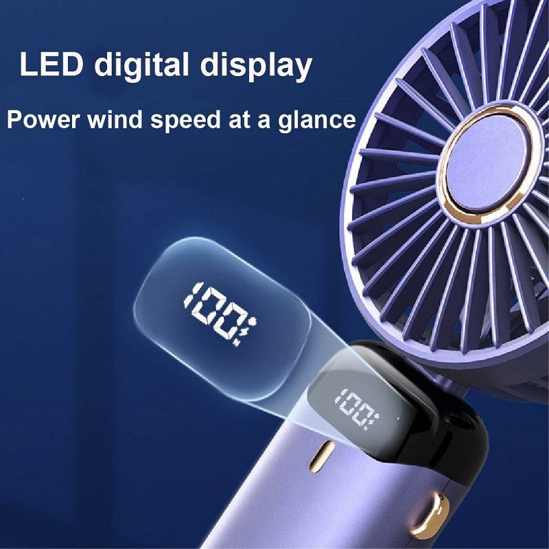 USB Handheld Fan Digital Display Foldable Aromatherapy Fan