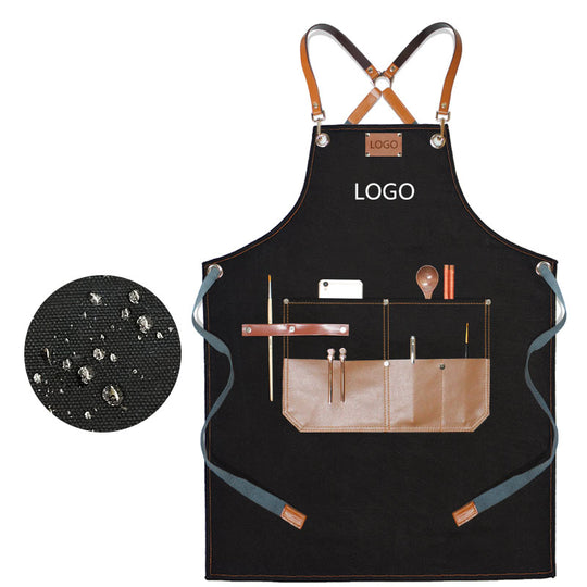 Waterproof Canvas Apron Hairdresser Coffee Shop Grill Shop Work Clothes