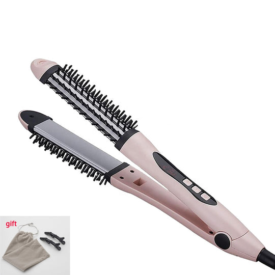 3 In 1 Professional Hair Straightener Salon Curler Curling Brush