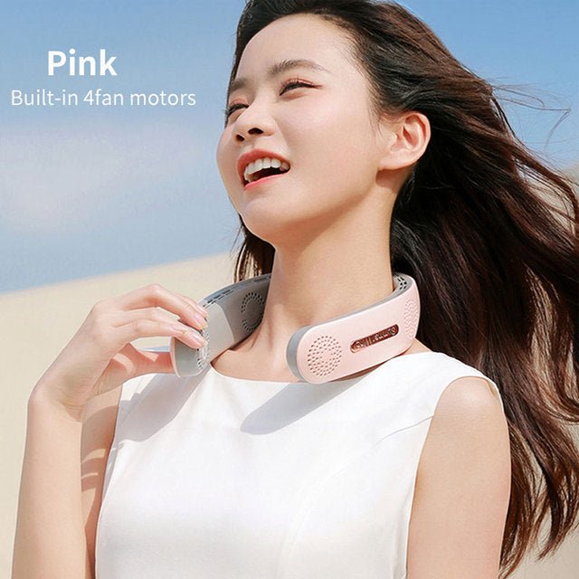 Neck Fan Electric Wireless Rechargeable Cooling USB Mute Fans