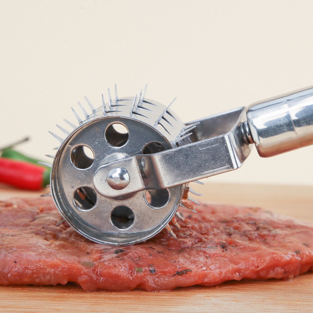 Stainless Steel Meat Tenderizer Handheld Rolling Loose Meat Hammer Roller