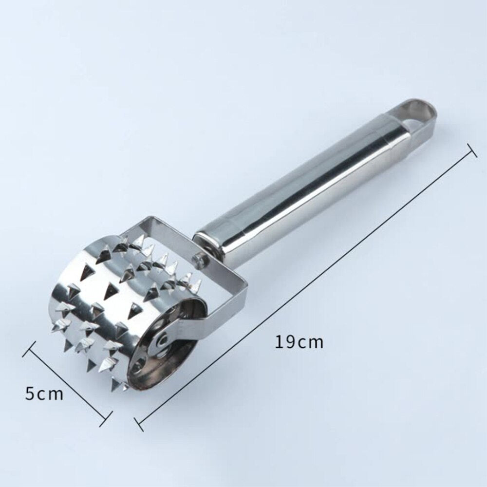 Stainless Steel Meat Tenderizer Handheld Rolling Loose Meat Hammer Roller