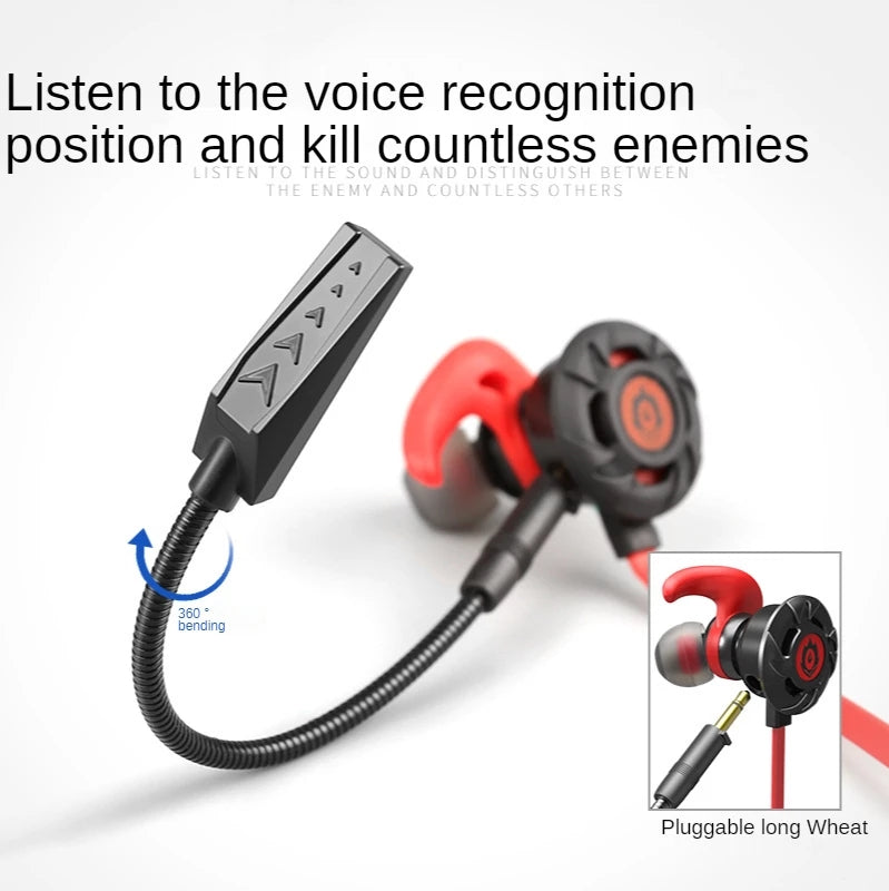 Wired Gaming Earbuds Noise Cancelling Stereo with Detachable Mic Headset