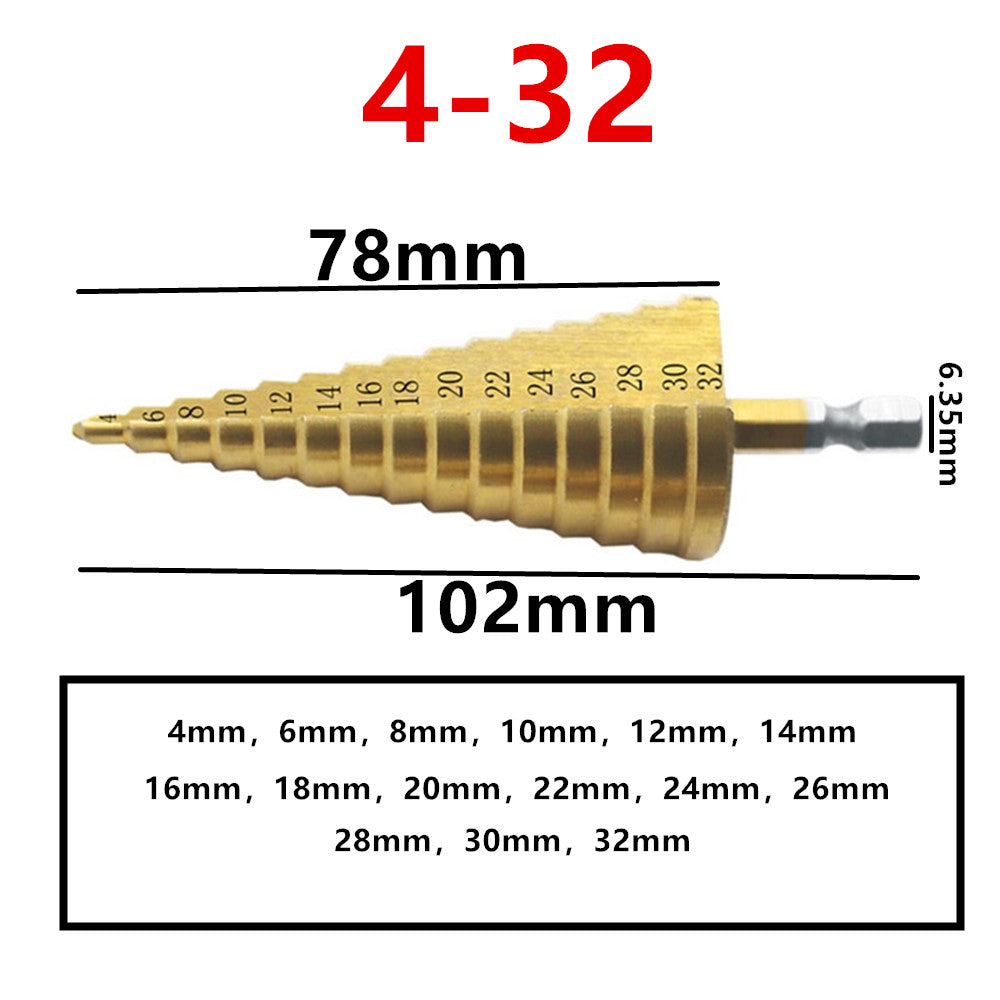 Straight Groove Step Drill Bit Metal Hole Cutter Core Drilling Tools Set