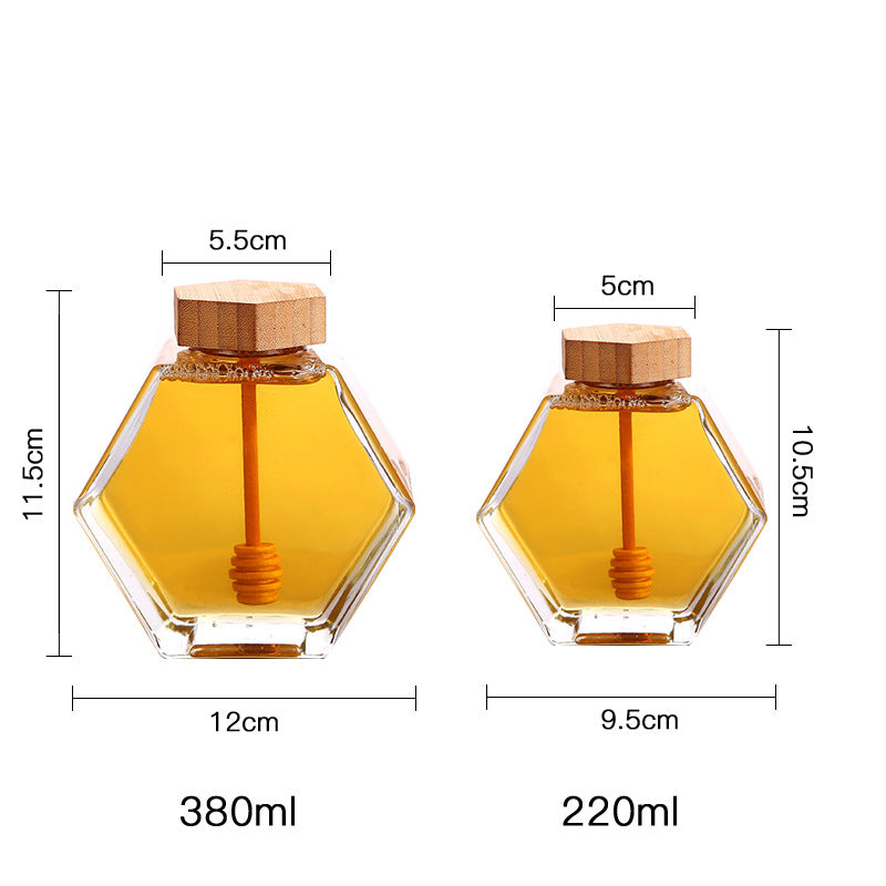 Honey Jar High-grade Flat Square Glass Bottle