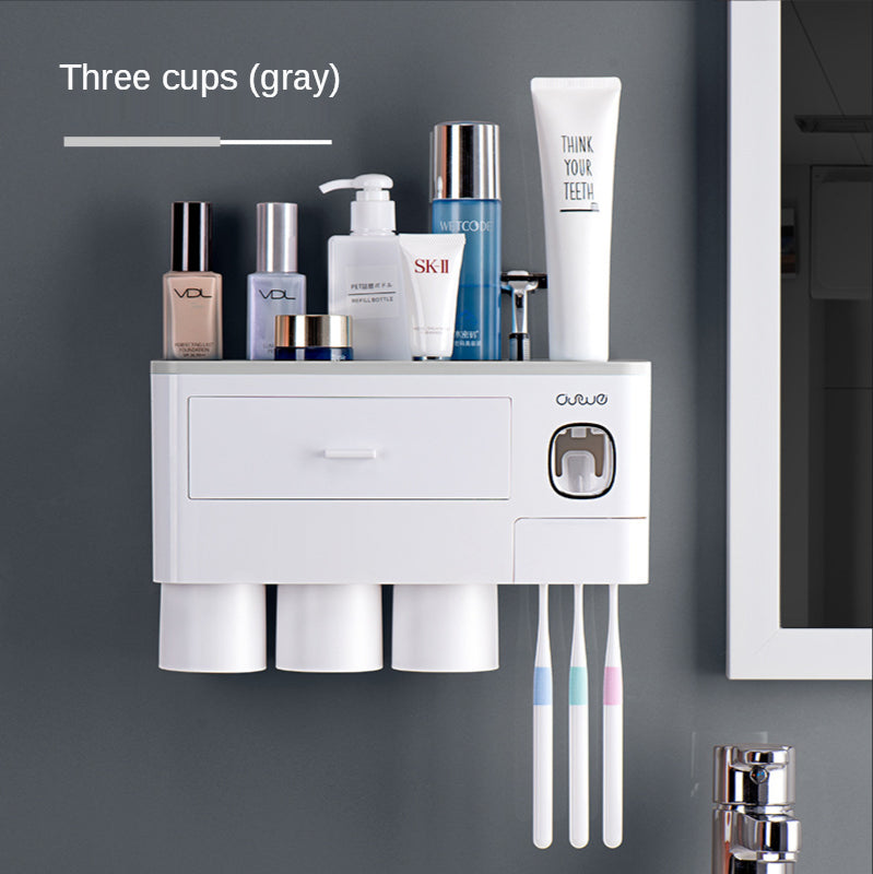 Toothbrush Rack Bathroom Punch-free Wall Hanging Toothbrush Holder