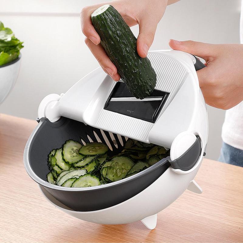 Multi-functional Drain Basket Vegetable Cutter Fruit Kitchen Tools