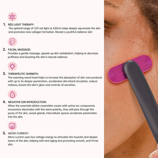 LED Light 4-in-1 Skincare Wand Reduce Wrinkles Anti-aging Face Care Tools