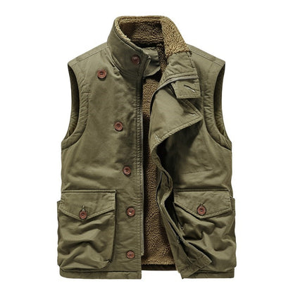 Men's Thickened Multi-pocket Plus-sized Plus-sized Waistcoat Men's Vest Jacket