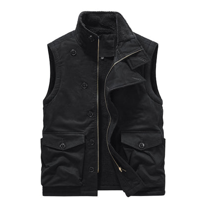 Men's Thickened Multi-pocket Plus-sized Plus-sized Waistcoat Men's Vest Jacket