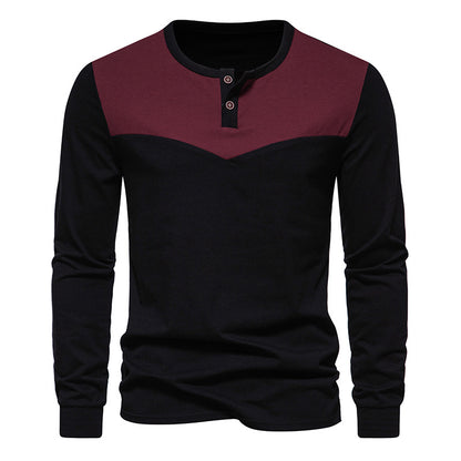 Men's Color Matching Two-button Long Sleeve