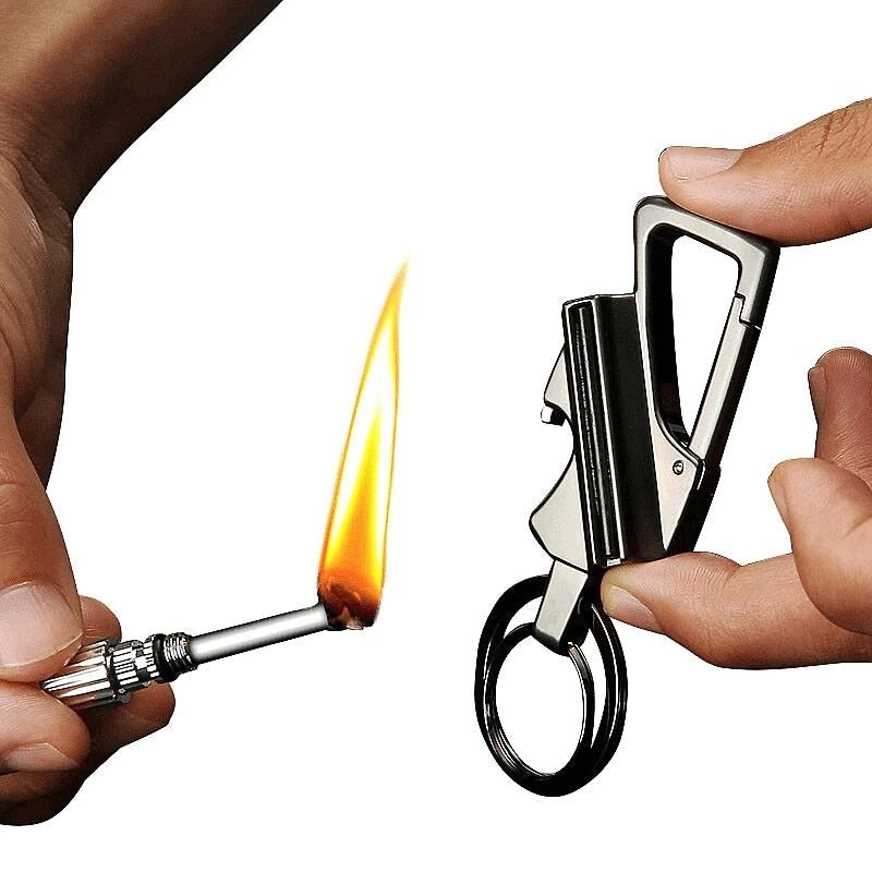 Portable Keychain Bottle Opener Metal Lighter