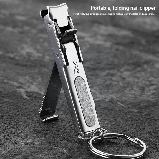 Steel Folding Nail Clippers With Keychain Nail File Nail Manicure Tools