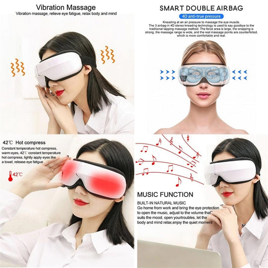 6D Airbag Pressotherapy Eyes Massager Vibrator Electric Smart Mask