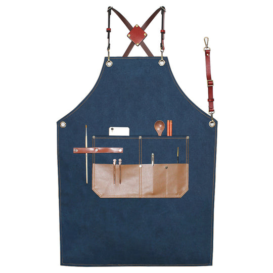 Waterproof Canvas Apron Hairdresser Coffee Shop Grill Shop Work Clothes