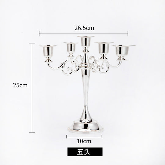 Metal Candlestick 3 Arms Tall Candle Holder Candelabra Candle Stand