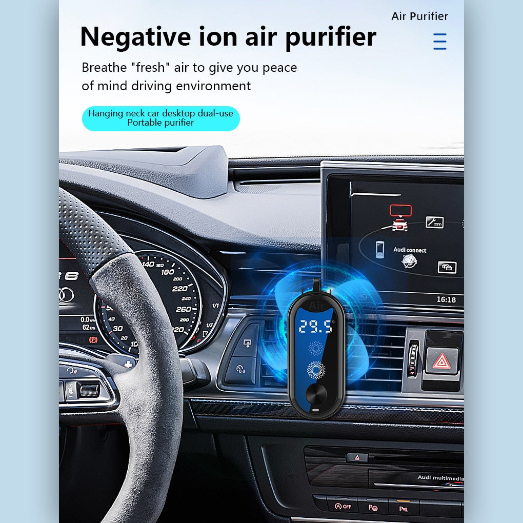 PC Air Freshener Digital Display Anion Odor Remover