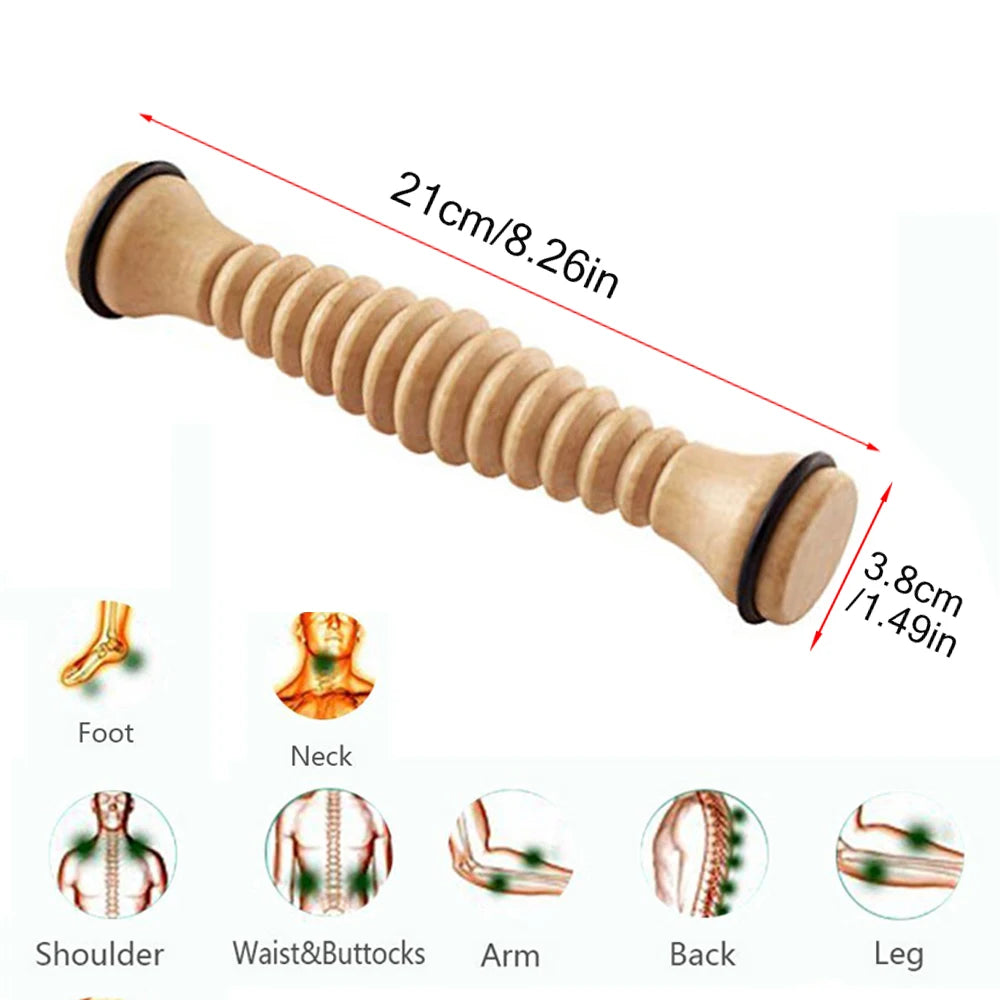 Wooden Foot Roller Wood Care Massage Reflexology Muscle Relax Relief Massager Spa Gift Anti Cellulite Foot Massager Care Tools