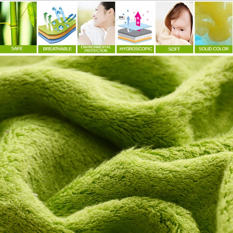 Embroidered Bamboo Fiber Towel Set for Adult High Quality Solid Color Super Absorbent Bath Towel Home Bath Towels & Hand Towels