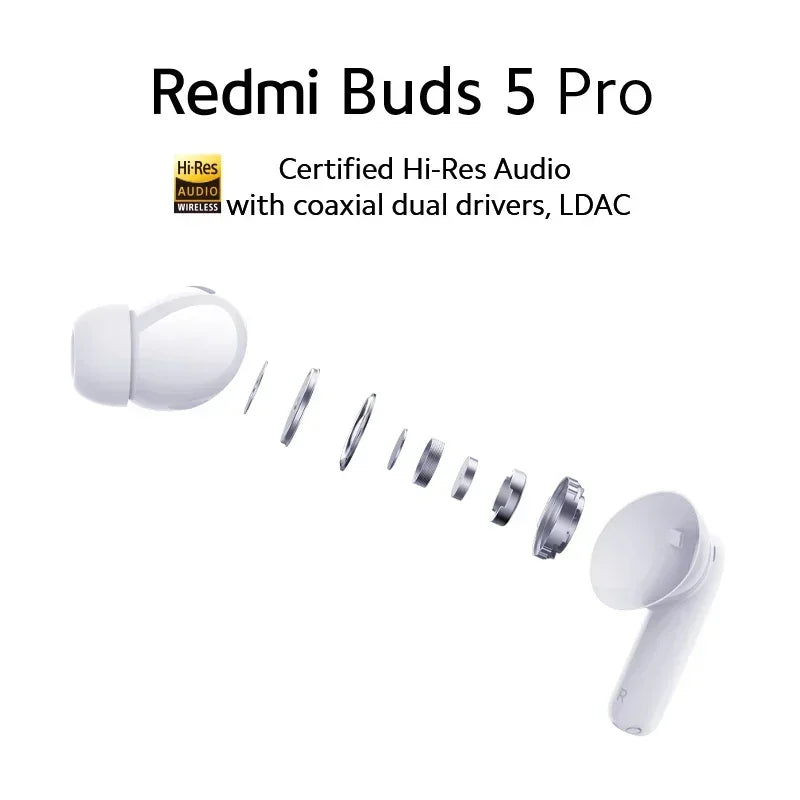 [World Premiere] Global Version Xiaomi Redmi Buds 5 Pro Up to 52dB Active Noise Cancellation 38 Hours Long Battery