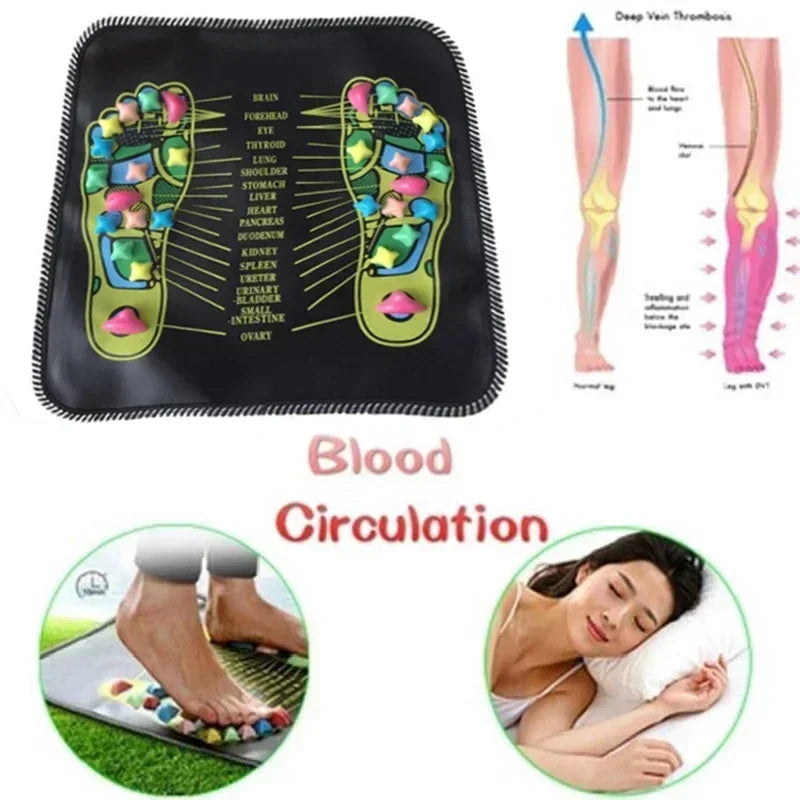 Foot Massage Mat Acupressure Relax Massage Pad Trigger Point Heath Therapy Relax Pain Stress Relief Reflexology Walk Stone Road