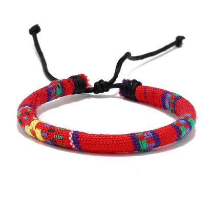 European and American Ethnic Style Bohemian Style Colorful Wax Rope Bracelet Multi Colored Hand Rope Bangles for Women