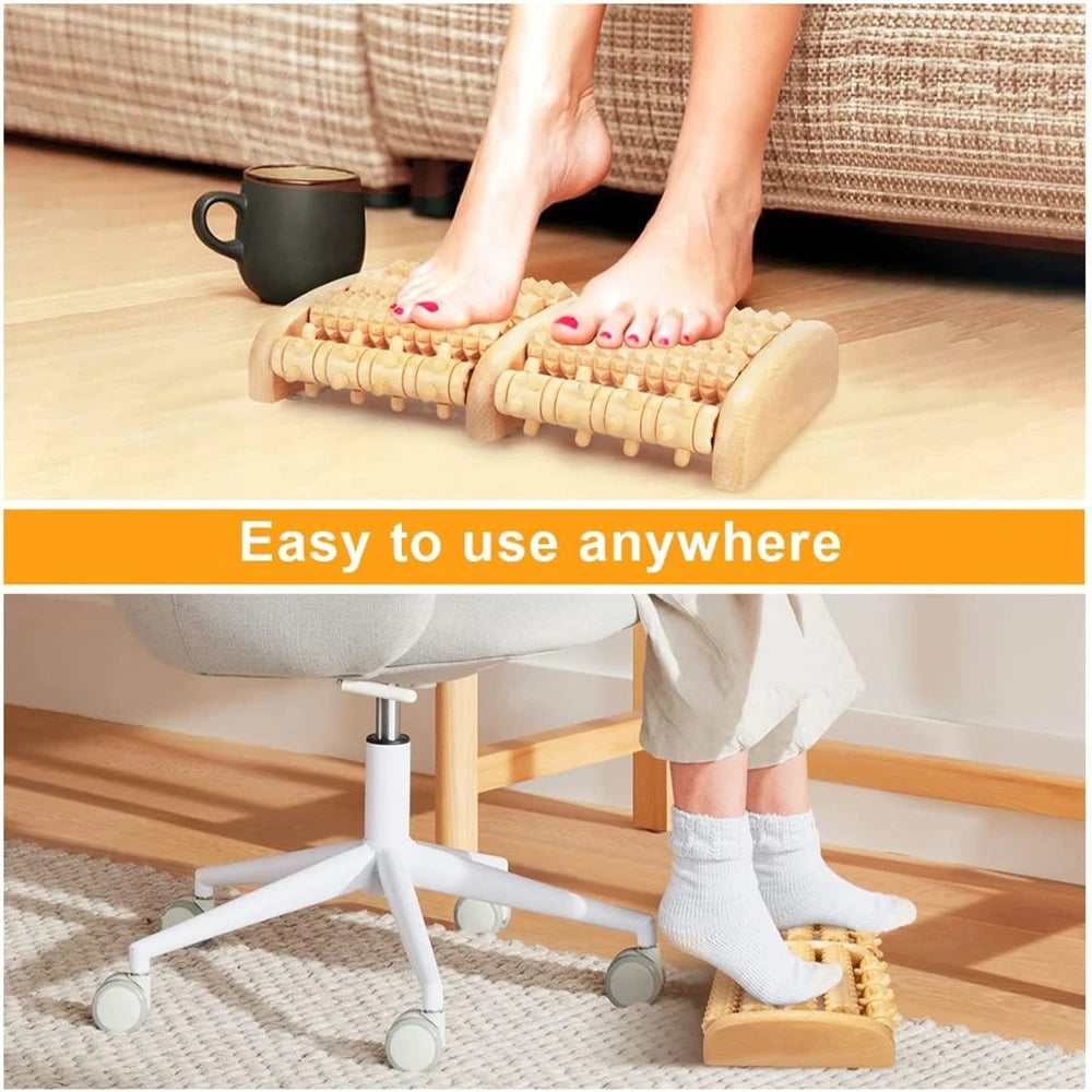 Wooden Foot Roller Wood Care Massage Reflexology Muscle Relax Relief Massager Spa Gift Anti Cellulite Foot Massager Care Tools