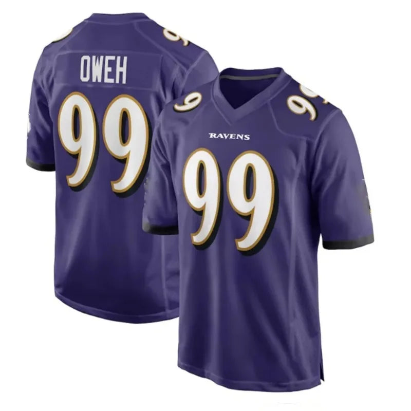 NFL Football Jersey Ravens 27 92 99 Ravens J.K. Dobbins Jersey3D Digital Printed Loose Oversized Men's and Women's Sports Top