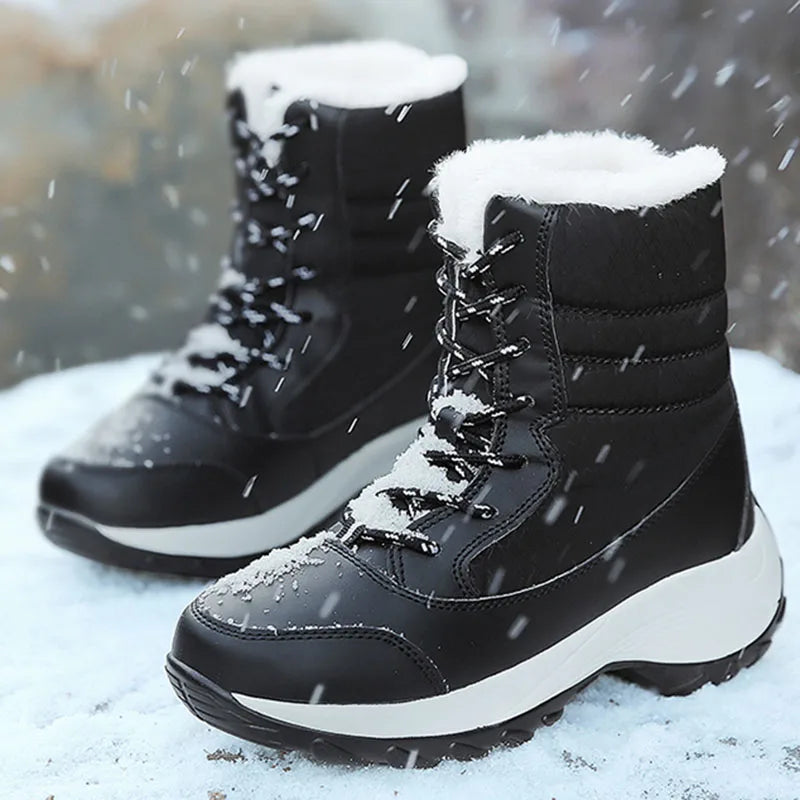 Snow Boots Women Fur Shoes Woman Platform Boots For Women Plush Keep Warm Women's Boots Flat Plus Size Botas Mujer Winter Shoes