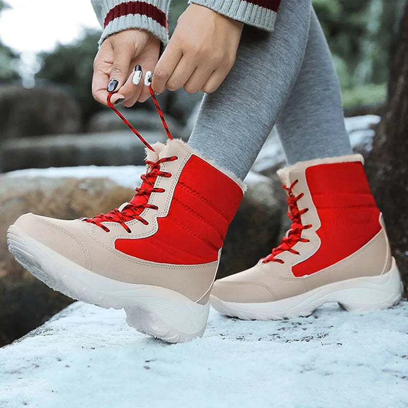 Snow Boots Women Fur Shoes Woman Platform Boots For Women Plush Keep Warm Women's Boots Flat Plus Size Botas Mujer Winter Shoes