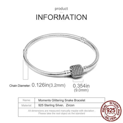 925 Silver Heart Snake Chain Bracelet For Women Infinite Knot Butterfly Infinity Clasp Femme Bracelet Bangles Luxury Jewelry