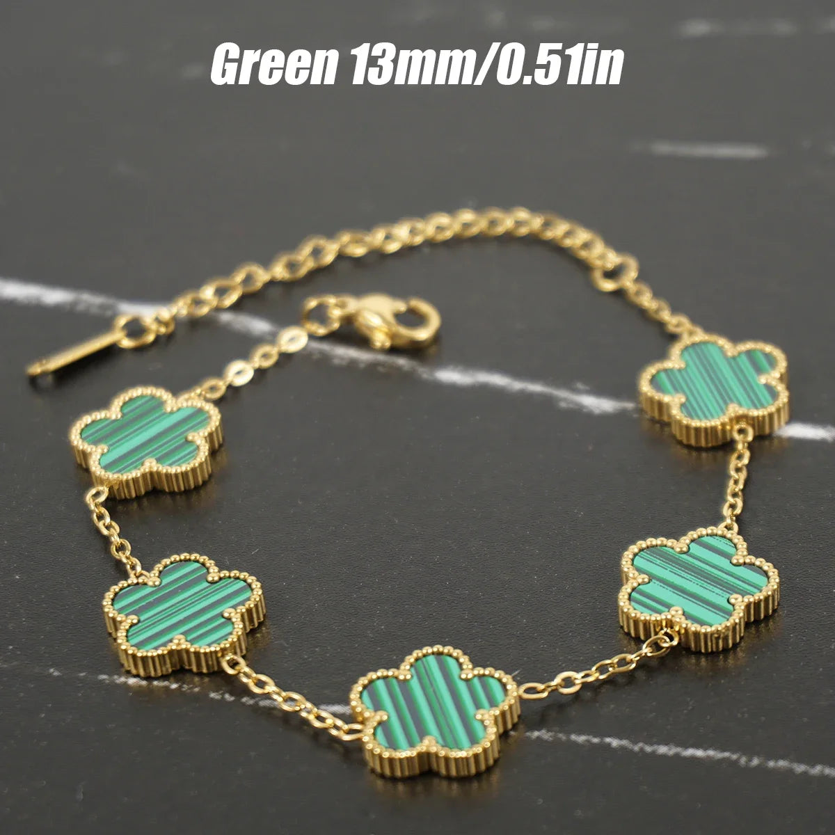 Y2K style metal double-sided clover adjustable bracelet, stainless steel luxury men's and women's clover lucky bracelet