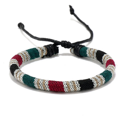 European and American Ethnic Style Bohemian Style Colorful Wax Rope Bracelet Multi Colored Hand Rope Bangles for Women