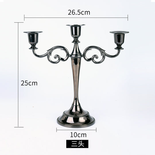 Metal Candlestick 3 Arms Tall Candle Holder Candelabra Candle Stand