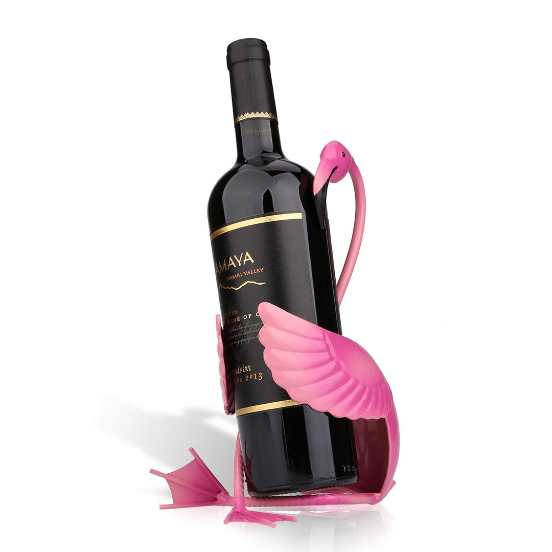 Flamingo Wine Holder Wine Shelf Metal Sculpture