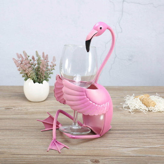 Flamingo Wine Holder Wine Shelf Metal Sculpture