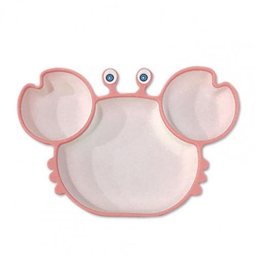 Silicone Cartoon Crab Plate Sucker Tableware For Baby Dinner Plate Infant