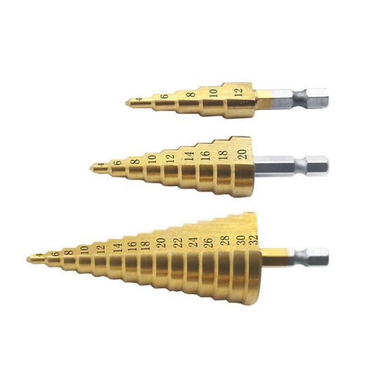 Straight Groove Step Drill Bit Metal Hole Cutter Core Drilling Tools Set